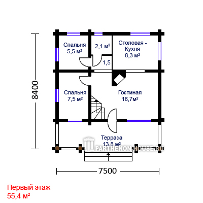 1 этаж Проект дома ДГ 93-7