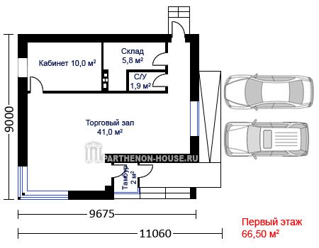 Проект магазина на 100 м2